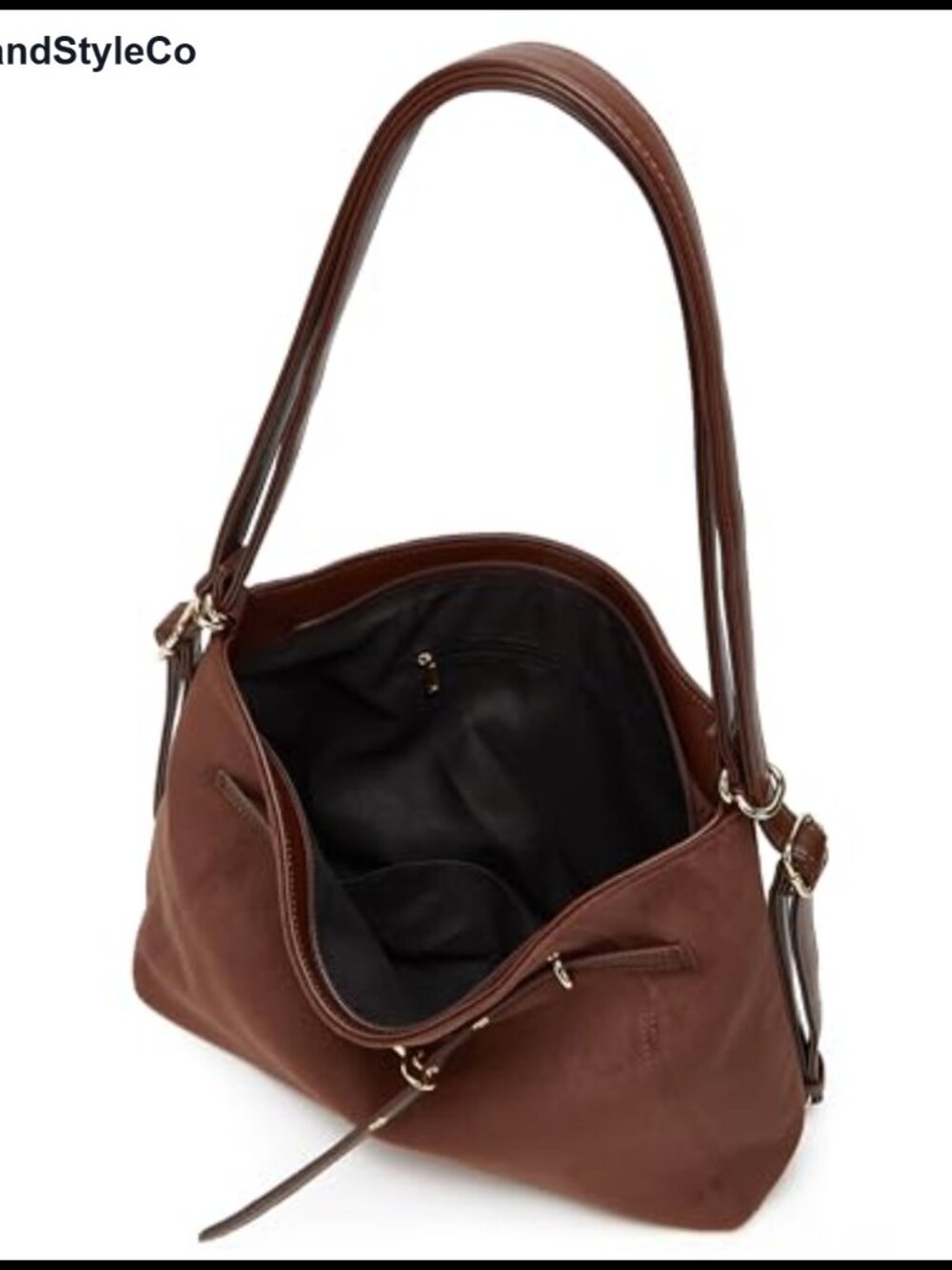Faux Suede Hobo Bag Crossbody Shoulder Purse Large Satchel Tote Women - Picture 3 of 6